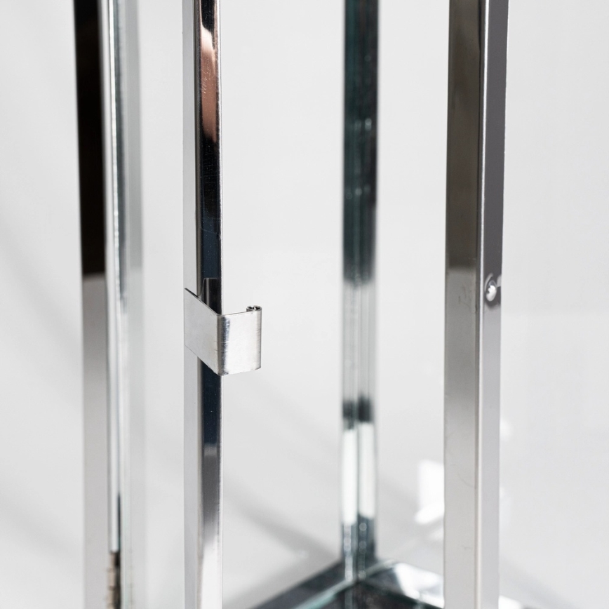 Διακοσμητικό φανάρι TOWER, 29 εκ., σε γυαλιστερό χρώμιο