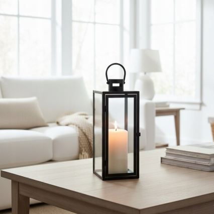 Διακοσμητικό φανάρι TOWER, 29 εκ., μαύρο