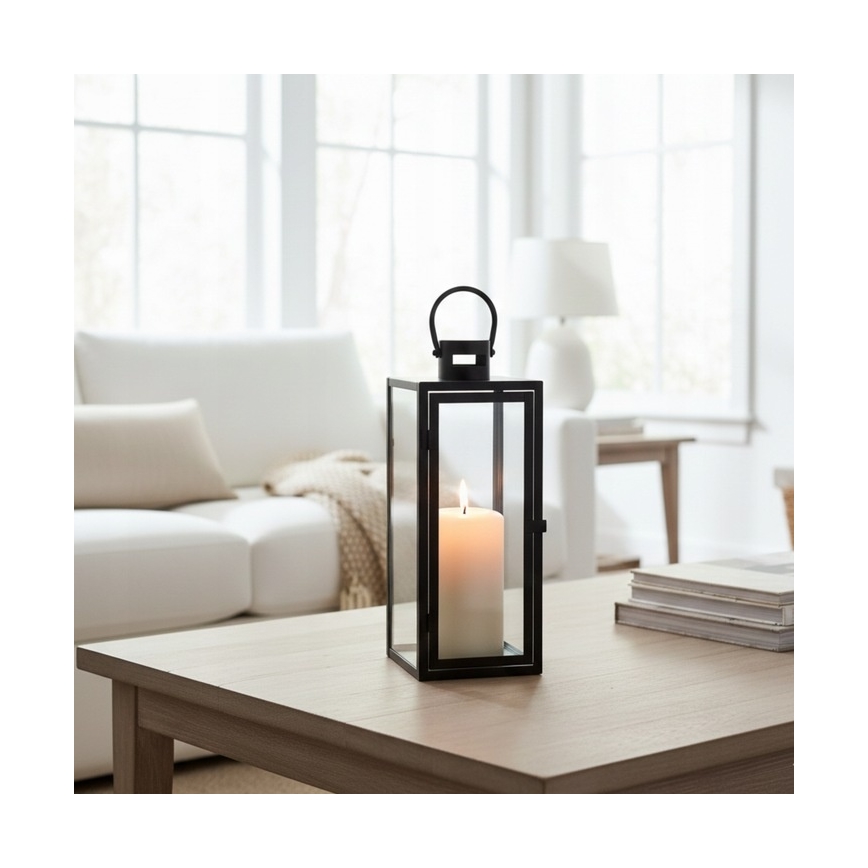 Διακοσμητικό φανάρι TOWER, 29 εκ., μαύρο