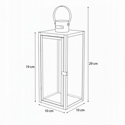 Διακοσμητικό φανάρι TOWER, 29 εκ., μαύρο