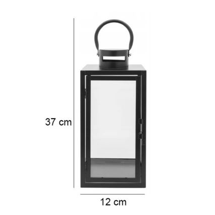 Διακοσμητικό φανάρι TOWER 38 cm μαύρο