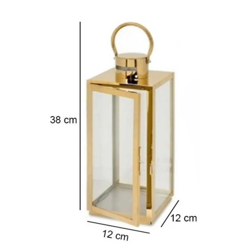 Διακοσμητικό φανάρι TOWER 38 cm χρυσό