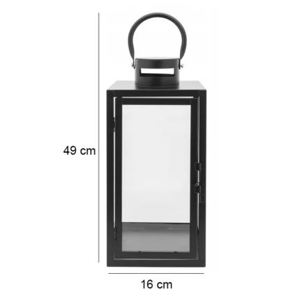 Διακοσμητικό φανάρι TOWER 49 cm μαύρο