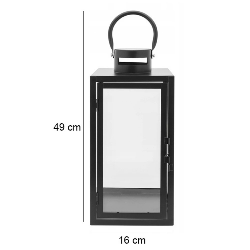 Διακοσμητικό φανάρι TOWER 49 cm μαύρο