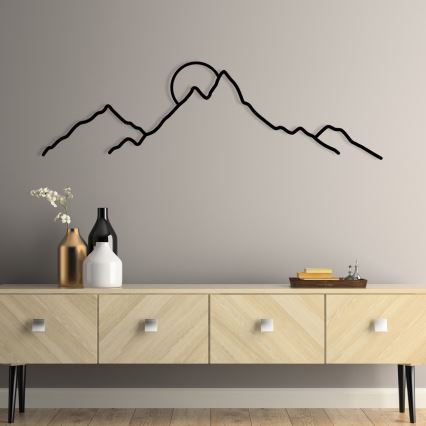 Διακοσμητικό τοίχου 100x29 cm βουνά	 μεταλλικό