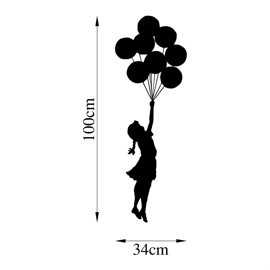 Διακοσμητικό τοίχου 100x34 cm κορίτσι μεταλλικό
