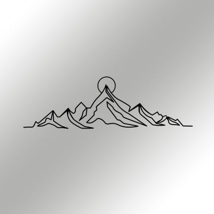 Διακοσμητικό τοίχου 119,5x37 cm βουνά	 μεταλλικό