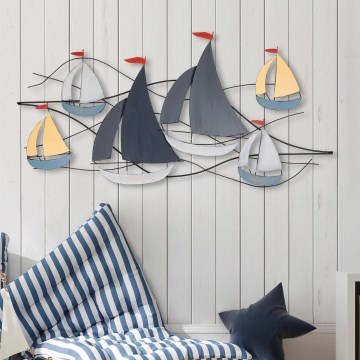 Διακοσμητικό τοίχου 120x60 cm ιστιοπλοϊκά μεταλλικό