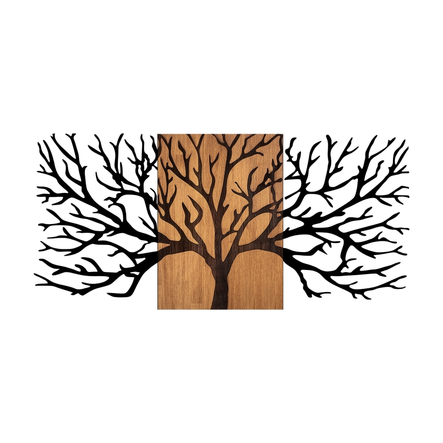 Διακοσμητικό τοίχου 150x70 εκ. δέντρο ξύλο/μέταλλο