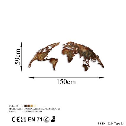 Διακοσμητικό τοίχου 2 τμχ 150x59 πλανήτης μεταλλικό