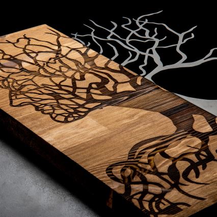 Διακοσμητικό τοίχου 45x58 εκ. δέντρο της ζωής ξύλο/μέταλλο