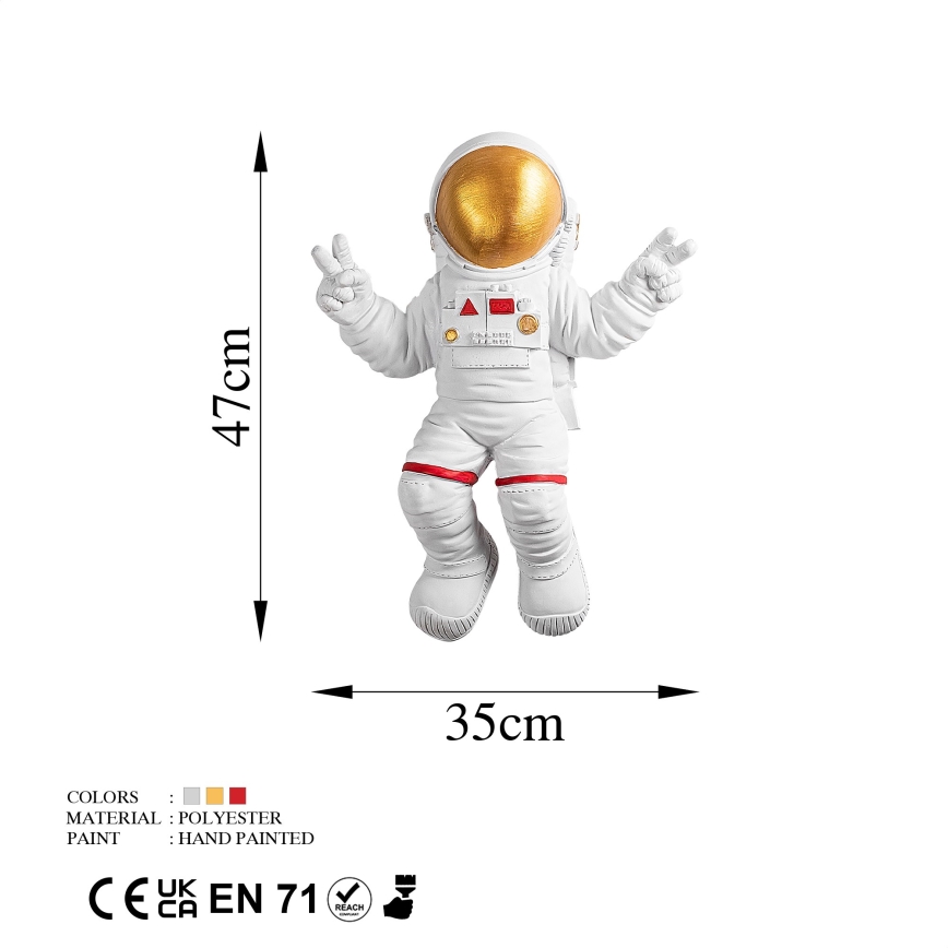 Διακοσμητικό τοίχου 47x35 cm αστροναύτης χρυσό