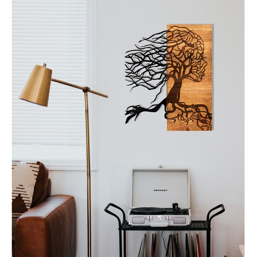 Διακοσμητικό τοίχου 47x58 εκ. δέντρο της ζωής ξύλο/μέταλλο
