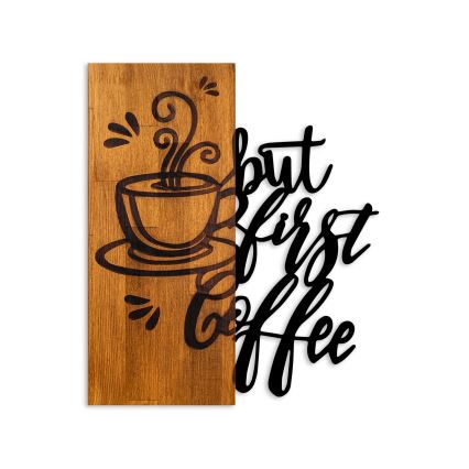 Διακοσμητικό τοίχου 50x58 εκ. καφές ξύλο/μέταλλο