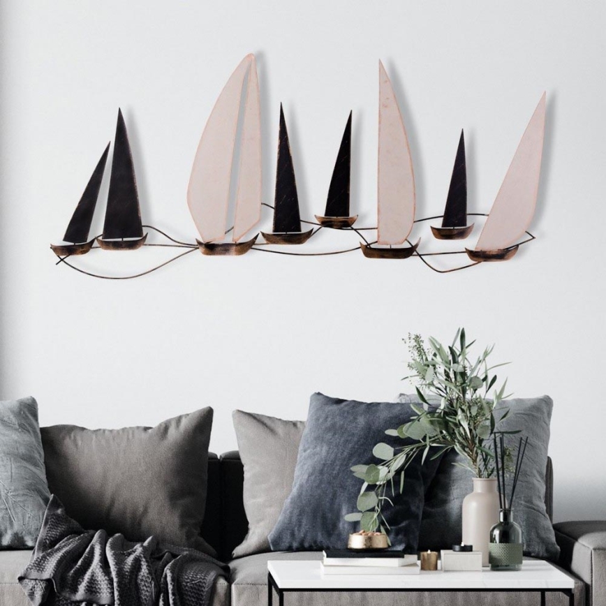 Διακοσμητικό τοίχου 52x117 εκ. ιστιοφόρο από μέταλλο