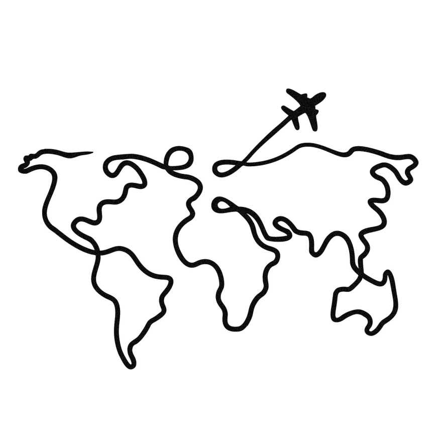 Διακοσμητικό τοίχου 60x42 cm χάρτης μεταλλικό