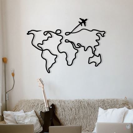 Διακοσμητικό τοίχου 60x42 cm χάρτης μεταλλικό