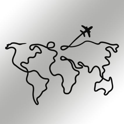 Διακοσμητικό τοίχου 60x42 cm χάρτης μεταλλικό