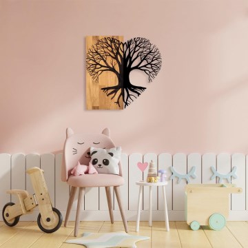 Διακοσμητικό τοίχου 60x58 εκ. δέντρο ξύλο/μέταλλο