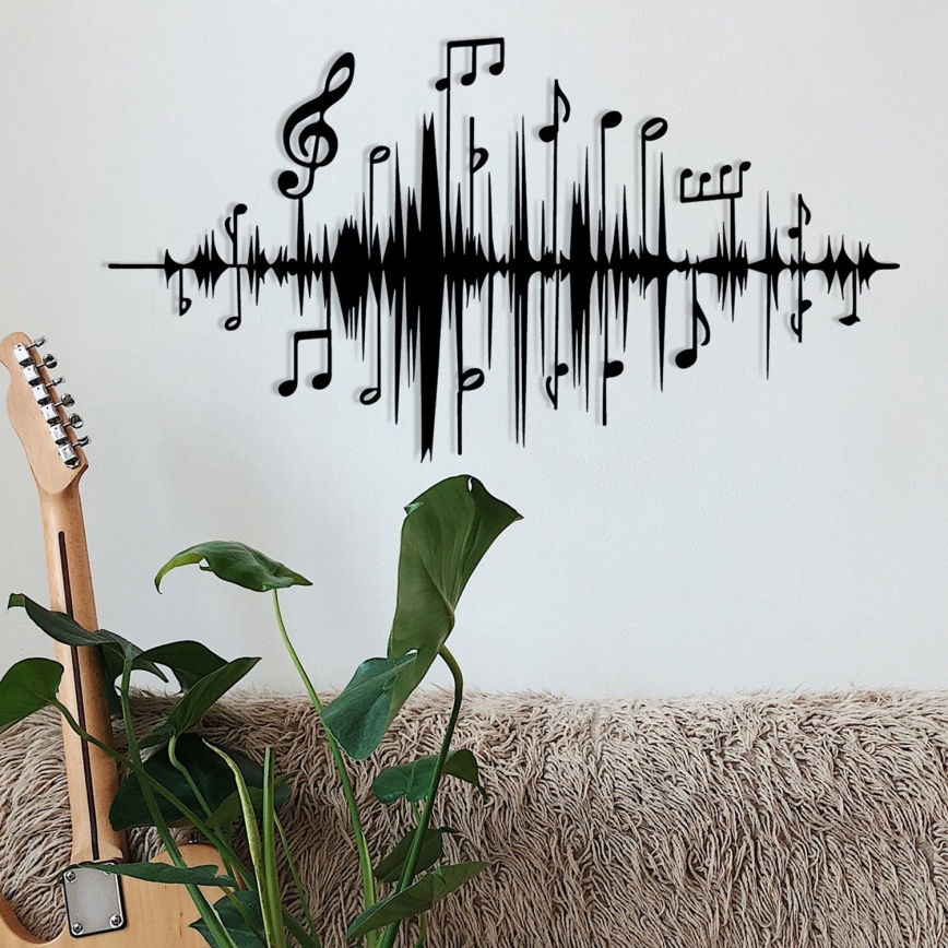 Διακοσμητικό τοίχου 69x37 cm notes μεταλλικό