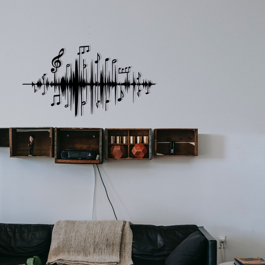 Διακοσμητικό τοίχου 69x37 cm notes μεταλλικό