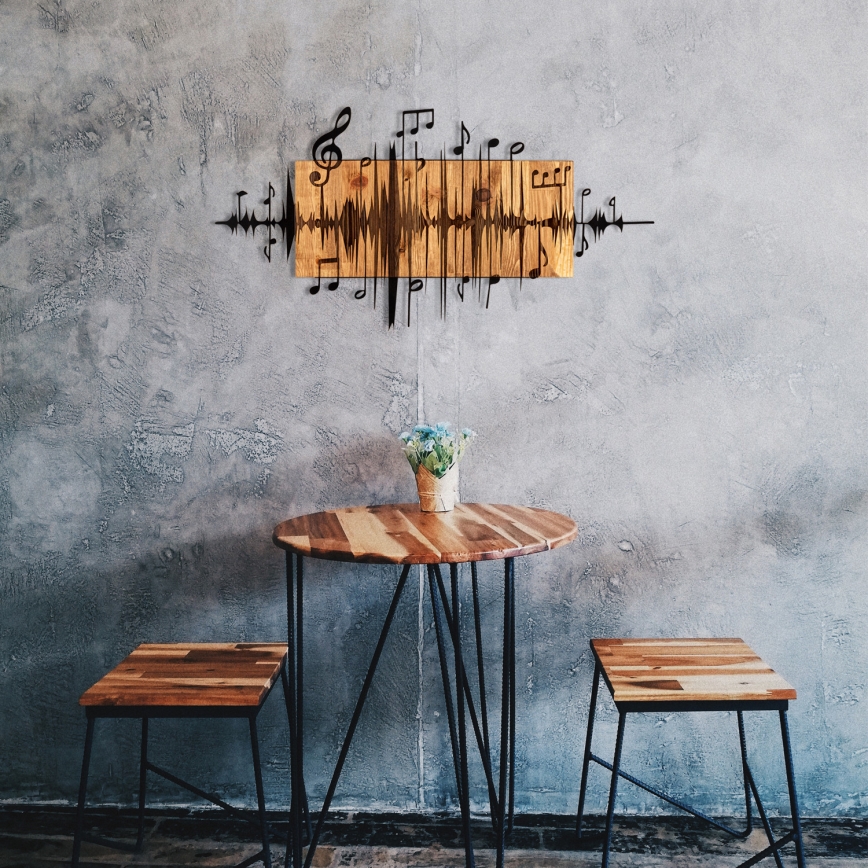 Διακοσμητικό τοίχου 90x47 cm notes ξύλο/μεταλλικό