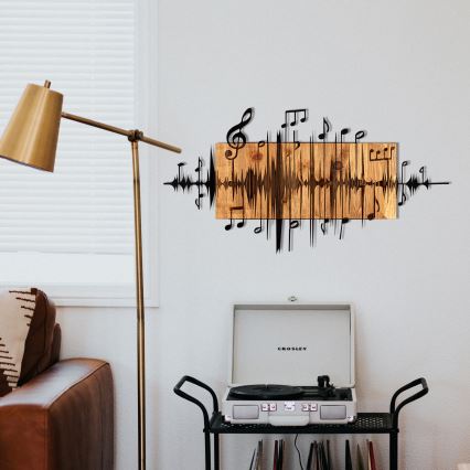 Διακοσμητικό τοίχου 90x47 cm notes ξύλο/μεταλλικό