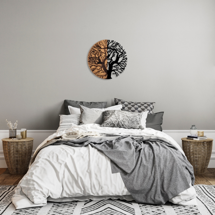 Διακοσμητικό τοίχου διάμετρος 56 εκ. δέντρο ξύλο/μέταλλο