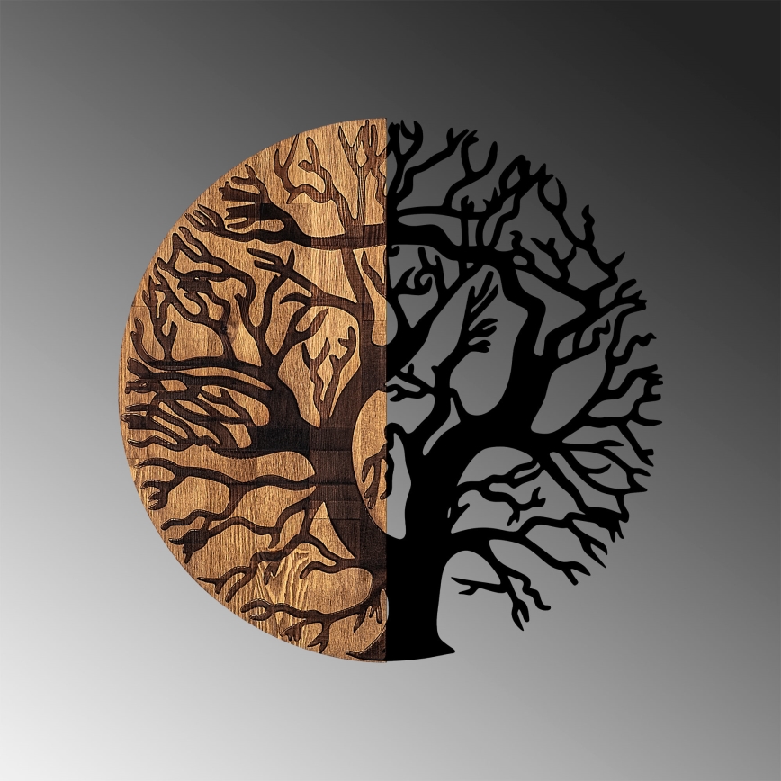 Διακοσμητικό τοίχου διάμετρος 56 εκ. δέντρο ξύλο/μέταλλο