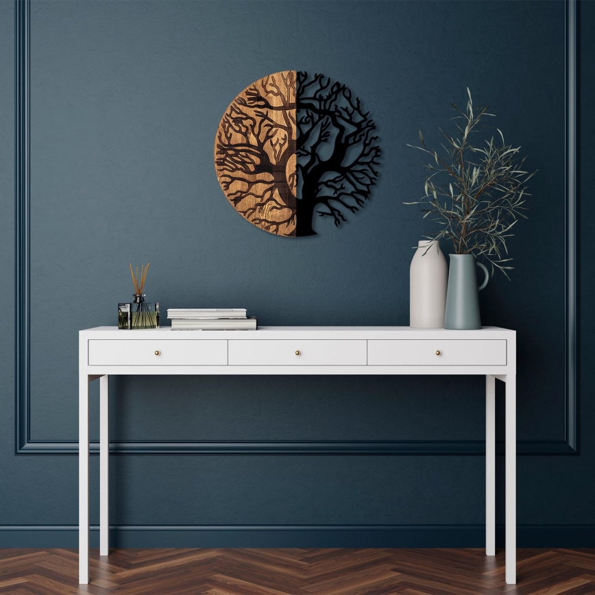 Διακοσμητικό τοίχου διάμετρος 56 εκ. δέντρο ξύλο/μέταλλο