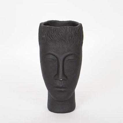 Διακοσμητικό βάζο 25x14x12,5 εκ. μαύρο/τσιμέντο