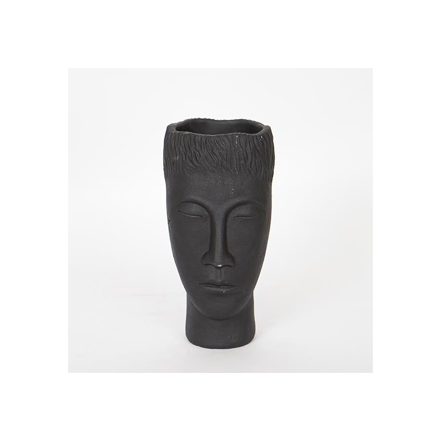 Διακοσμητικό βάζο 25x14x12,5 εκ. μαύρο/τσιμέντο