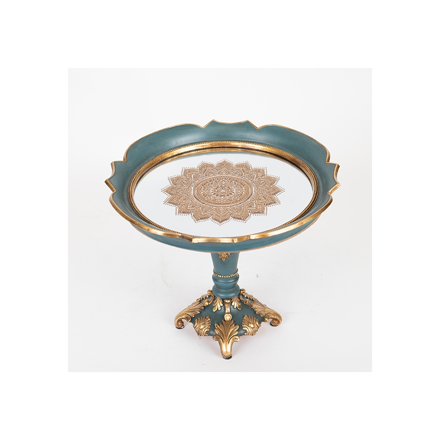 Διακοσμητικός δίσκος διάμετρος 24,7 cm πράσινο/χρυσό