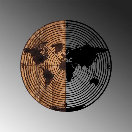 Διακοσμητικό τοίχου διάμετρος 56 εκ. χάρτης ξύλο/μέταλλο