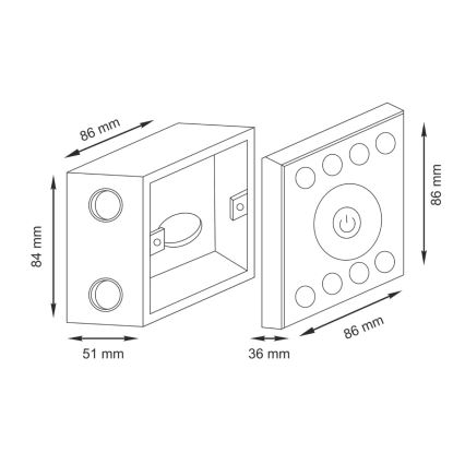 Διακόπτης αφής με dimmer για μονόχρωμες ταινίες LED 12-24V 4 καναλιών