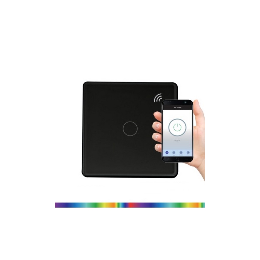 Διακόπτης αφής μονός SMART 800W/230V μαύρο Wi-Fi Tuya