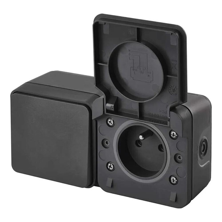 Διακόπτης σπιτιού εναλλασσόμενος με πρίζα 250V/16A IP55