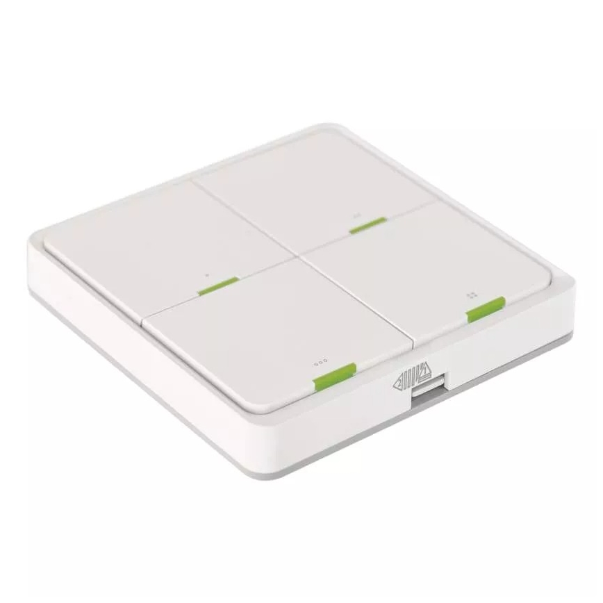 Διακόπτης τετραπλός GoSmart 1xCR2430 Tuya λευκό