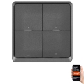 Διακόπτης τετραπλός GoSmart 1xCR2430 Tuya μαύρο
