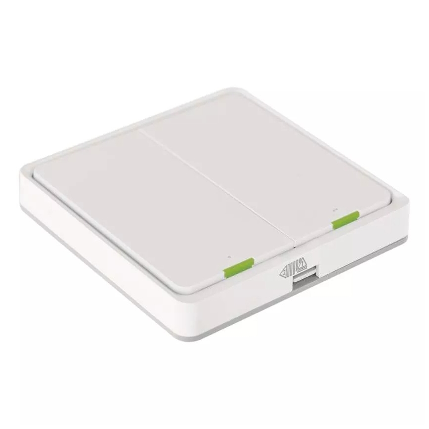 Διακόπτης διπλός GoSmart 1xCR2430 Tuya λευκό