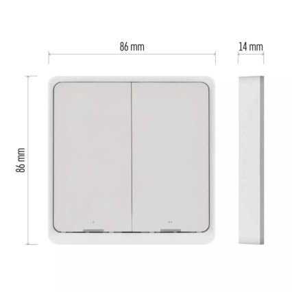 Διακόπτης διπλός GoSmart 1xCR2430 Tuya λευκό