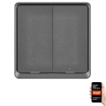 Διακόπτης διπλός GoSmart 1xCR2430 Tuya μαύρο