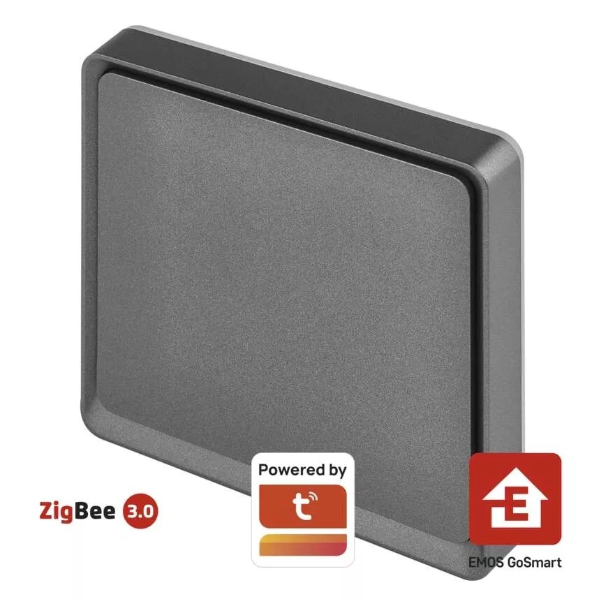 Διακόπτης μονός GoSmart 1xCR2430 Tuya μαύρο