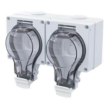 Διπλή πρίζα IP66 για υγρό περιβάλλον 230V/16A – αδιάβροχη και ανθεκτική στη σκόνη
