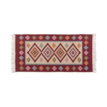 Διπλής όψης ανατολίτικο χαλί KILIM 80x150 cm κόκκινο/μπεζ