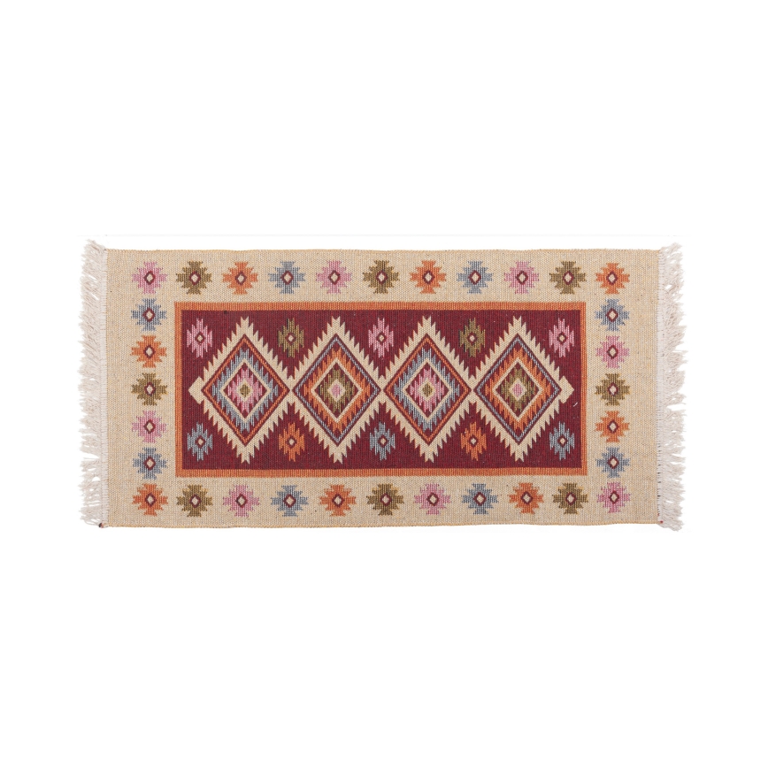 Διπλής όψης ανατολίτικο χαλί KILIM 80x150 cm κόκκινο/μπεζ