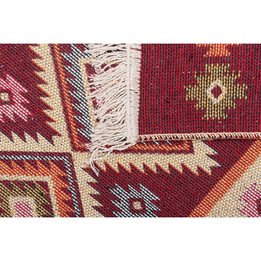 Διπλής όψης ανατολίτικο χαλί KILIM 80x150 cm κόκκινο/μπεζ