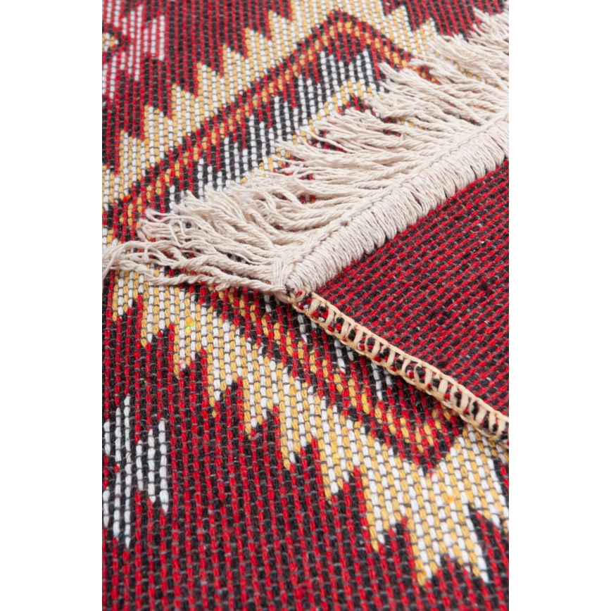Διπλής όψης ανατολίτικο χαλί KILIM 80x150 cm κόκκινο/μπεζ