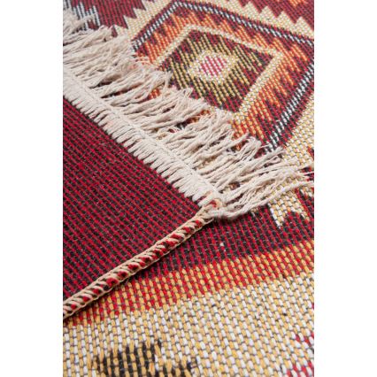 Διπλής όψης ανατολίτικο χαλί KILIM 80x150 cm κόκκινο/μπεζ