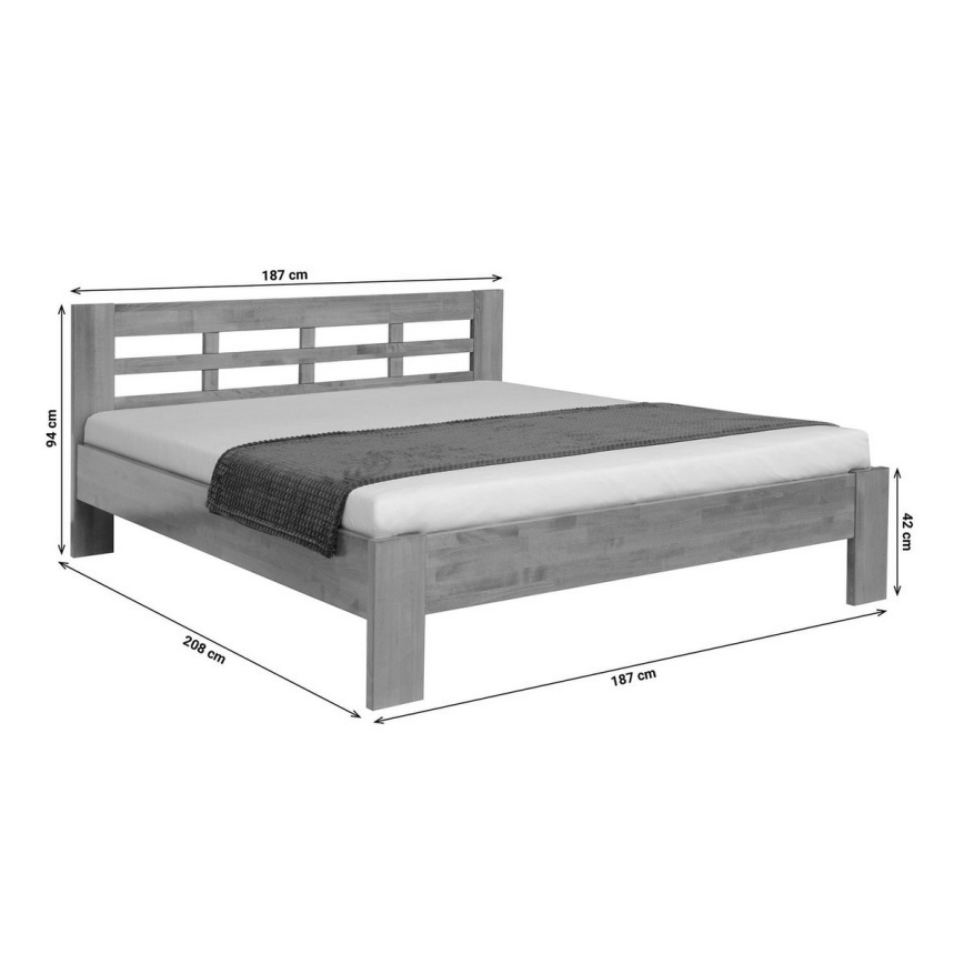 Διπλό κρεβάτι από μασίφ ξύλο ANGELA 180x200 cm καρύδι σκούρο